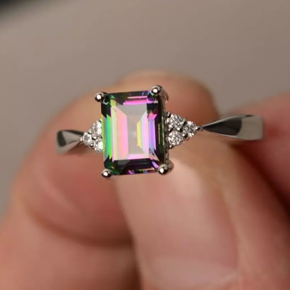 Boho Festival Goddess Rainbow Crystal Ring - Picture 2 of 4